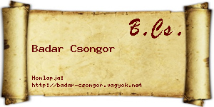 Badar Csongor névjegykártya